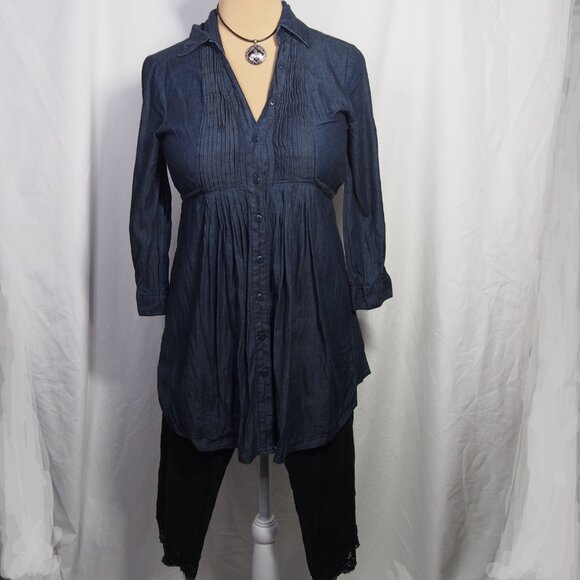 Y2K Miley Cyrus/Max Azria Denim Top/Lace Leggings Bundle Size L/XL(Juniors) - Picture 1 of 15